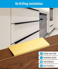 10 Pack Edge Finger Pulls For Cabinets, 4.72 Inch Length, 96 Mm Hole Center, Concealed Hidden Edge Pulls With 16 Mm Screws, Durable Aluminum Cabinet Hardware In Gold Silver Or Black Finish displayed on a wooden surface