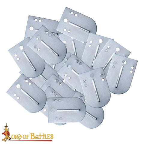 20 Piece Small Birka Lamellar Plates Gear Kit For Medieval Armor Made From Polished 20 Gauge Mild Steel With Pre Drilled Holes
