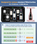 wine travel suitcase holding 12 standard 750ml bottles with weight guidelines
