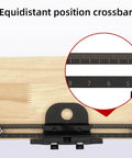 All In One Dowel Jig Kit With Adjustable Width Self Centering Doweling Locator featuring a ruler and equidistant position crossbar