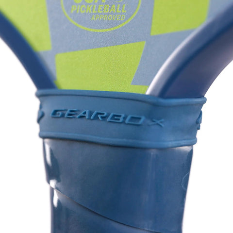 Close-up of CP7 8 Oz Pickleball Paddle Lightweight Carbon Fiber with Textured Surface showing grip and Hyper Bite Technology.