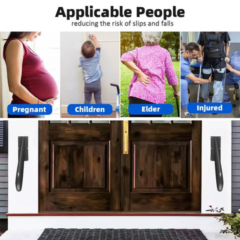 Boss Grade Rock Solid Wall Mount Hand Rail No Sweat Grip U Shape Safety Grab Bar For Indoor Outside Porch Steps Garage Entryway 16 Inch durable steel stair handle with applicable users.