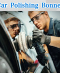 12 Piece Buffing Bonnets Kit For 9 To 10 Inch Orbital Buffer Polisher in use on a car for detailing and showroom shine