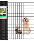 Vinyl Coated Welded Wire Garden Fence Roll 48 Inch by 100 Foot 2 Inch by 3 Inch Mesh 16 Gauge Rust Resistant PVC Coated Steel Mesh