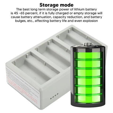 Three Port Drone Battery Charging Station For Mini 3 Pro And Mini Series with power display and storage mode