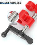 Heavy Duty Three Quarter Inch Pipe Clamp Set Two Pack With Quick Release Cast Iron Jaws For Woodworking Projects In The Shop Construction And Home Improvement Tasks Workhorse Performance red clamp thread detail