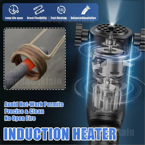 Close-up of the induction heater coil in use, designed for Kick Loose Stalled Bolts And Nuts With This 1300W Induction Heater Tool.