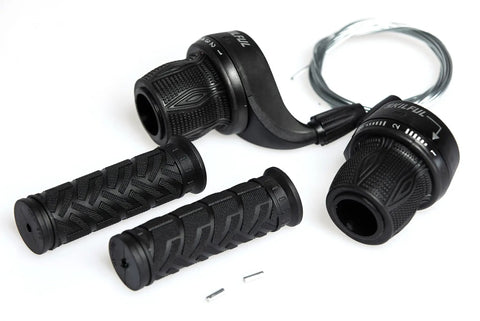 21 Speed Twist Shifter Lever Kit For Bikes 3 By 7 Gear Grip Shift Left And Right with two black grips and cables