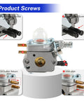 Echo Trimmer Carburetor With Tune Up Air Filter Kit Replacement For SRM 2100 2110; product screws labeled