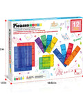 Box of Supersized Magnetic Building Tiles 12pc Base Plate Set for Kids STEM Construction Toy Jumbo XL Foundation Stabilizers