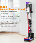 Heavy Duty Cordless Vacuum Stand Docking Station With Wheels, showing vacuum stored; compatible with V7 V8 V10 V11 models