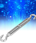 Heavy Duty Stainless Steel Cable Turnbuckle Tensioner Rust Proof Industrial Wire Rope Tightener Adjustable M16 Thread Hardware close-up.