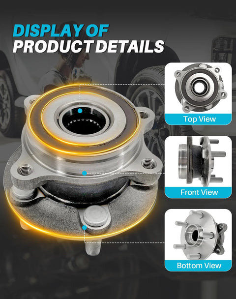 Front Wheel Hub Bearing Assembly Kit For Prius 2010 To 2015, Prius Plug-In 2012 To 2015, And Lexus CT200h 2011 To 2017, top view