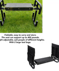 Heavy Duty Garden Kneeler And Seat With Tool Belt Pouch, black foldable gardening stool, height adjustable kneeling pad, portable bench.