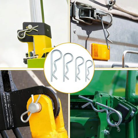 Heavy Duty Hitch Pins And Clips Kit With R Clips, Cotter Pins, PTO Pins for Tractor, Trailer, Lawn Mower installation