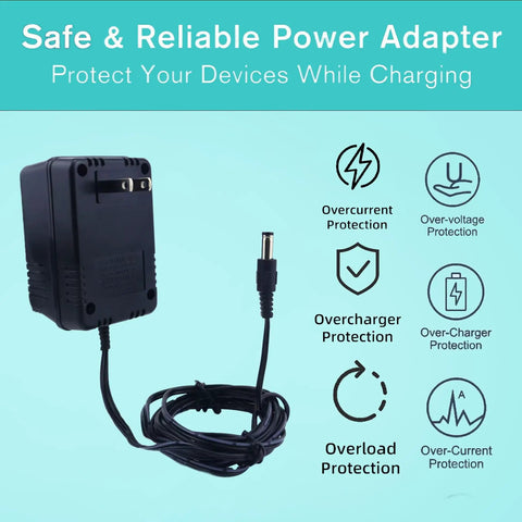 12V AC Power Adapter Replacement For 12V Devices 120V 60Hz Input 12VAC Output 700mA To 1000mA K12 700 with protection features