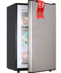 Slick 3.2 Cu Ft Upright Mini Freezer In Silver With No Fuss Design and Rapid Cool Down for Apartments RV Trailers and Home Bars.
