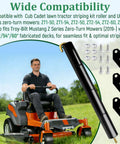 Man using Lawn Stripe Kit For Cub Cadet Z Series And Troy-Bilt Mustang Zero Turn Mowers 50, 54 And 60 Inch Decks