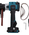 Badass Cordless Belt Sander Packs Brushless Motor To Crush Rust And Polish Wood Super Smooth No Cord Tangles 1700 Rpm Heavy Duty Detail Grinder For Shop Jobs with accessories.