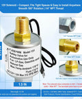 12 Volt Propane Solenoid Valve With One Quarter Inch NPT Inlet And Outlet, Lock Off Valve, shown with copper coil and fittings
