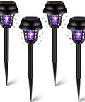 4 Pack Solar Bug Zappers Outdoor Mosquito Killer Lights Waterproof No Outlet Needed Garden Patio Porch Indoor Outdoor Use Safe Solar Powered Bug Repellent Lamp Set