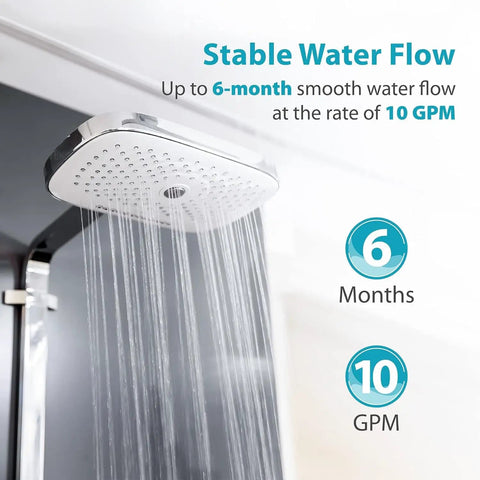 No Fuss Whole House Scale Inhibitor Filter Cartridge Compatible With AP430SS shower with 6-month water flow 10 GPM