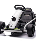 24V Kids Electric Go Kart With Dual 250W Motors And 9Ah Battery, 8 MPH Drifting Ride On Toy in white, front view
