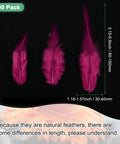 Bulk 300 Pack Saddle Hackle Rooster Feathers 3 To 6 Inches Natural Fluffy Wine Red showing size variations