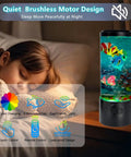 Jellyfish USB Night Light Mood Lamp With 7 Color Changing Modes Realistic Aquarium Scene next to sleeping child.