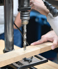 Seven Sixteenth Inch HSS Brad Point Drill Bit For Wood That Delivers Clean Splinter Free Holes Top Notch Pro Grade Heavy Duty in use