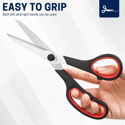 24 Pack Bulk 8 Inch All Purpose Heavy Duty Scissors Workhorse For Office School And Home With Stainless Steel Blades And Soft Grip Handles