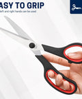 10 Pack 8 Inch All Purpose Heavy Duty Scissors For Office And Home Use Ideal For Paper Cardstock Fabric Foam Plastic Crafting And More Durable For Sewing Scrapbooking Card Making Quilting And General Household Tasks, ambidextrous grip
