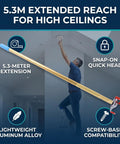 Bulletproof Smoke Detector Removal Tool With Super Long Telescoping Pole For Crazy High Ceilings And Home Vaulted Rooms No Ladder Setup Handyman Must Haves with 5.3m lightweight aluminum extension.