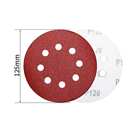 Grab These Top Tier 5 Inch Sanding Discs With 150 Grit for surface prep, 125mm diameter, durable red abrasive material.