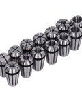 Close-up of 13 Piece ER11 Spring Collet Set 1mm to 7mm for Milling Lathe Chucks Upgraded Pro Grade Set with secure clamping
