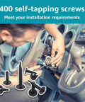 Bulk 400 Pack Self Tapping Screws For Metal And Wood Size 8 And 10 410 Stainless Steel Self Drilling Truss Head Black Oxide Finish