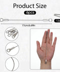 Six Inch Cabinet Door Stops And Hinge Limiters With Twelve Mounting Screws Stainless Steel shown in hand for size reference