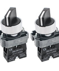 Two Pack Beefy Metal Head Selector Switch 2 Position 1NO 10A 600V Industrial Toggle Switch With 6kV Impulse AC15 240V 3A CE Approved