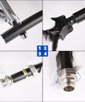 Close-up of assembly steps for Garage Ready 3/4 Inch Straight Air Line Fittings Kit With 3/4 Inch Male NPT Adapters Nickel Plated Brass