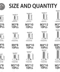 Torx Security Screws 150Pcs 304 Stainless Steel Tamper Resistant Machine Screws Set With 15 Sizes M3 M4 M5 diagram