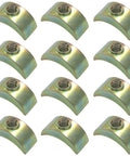 M6 Half Moon Nuts 12 Pack, 5mm Hole Diameter, bronze alloy steel fasteners arranged in two rows.
