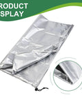 Reflective Telescope Cover With Storage Bag Weatherproof 420D Shield For Stargazing Gear, folded with drawstring visible