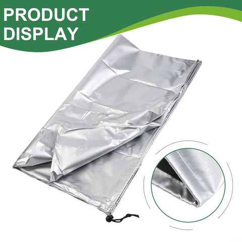 Reflective Telescope Cover With Storage Bag Weatherproof 420D Shield For Stargazing Gear, folded with drawstring visible