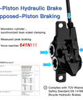 Side view of black ZTZ IIIPRO E4 4-piston MTB hydraulic brake caliper with hose