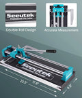 16 Inch Manual Tile Cutter With Tungsten Carbide Scoring Wheel For Porcelain And Ceramic Tiles Adjustable Laser Guide