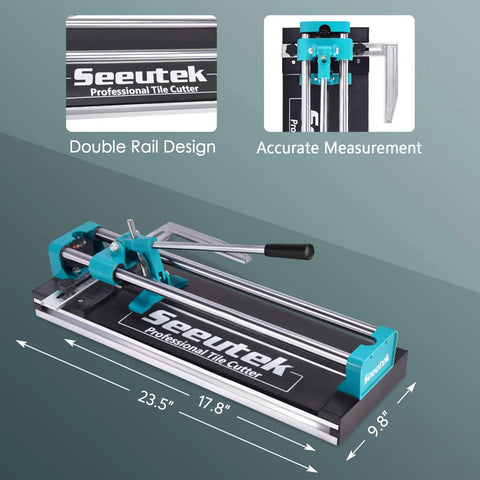 16 Inch Manual Tile Cutter With Tungsten Carbide Scoring Wheel For Porcelain And Ceramic Tiles Adjustable Laser Guide
