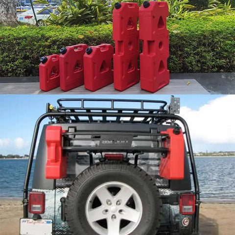 Spare Tire Mount Water Storage Tank Portable For All Vehicles 1 Gal Rugged PE Plastic UV Proof And Impact Resistant