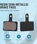 4 Pairs Disc Brake Pads For Mountain Bikes With Resin And Semi Metallic Compound For Quiet Grippy Stops And Long Rotor Life Plug And Play Replacement Compatible With TRP Tektro Shimano Deore Ebike Brakes Black on display