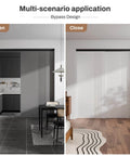 Heavy Duty Aluminum Bypass Barn Door Sliding Closet Hardware Track Kit With Soft Close for modern room separation.