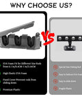 Comparison of 4 Pack Wall Mounted Fishing Rod Holders With EVA Foam For Garage Boat Wall Or Ceiling Storage, showing premium vs fragile plastic